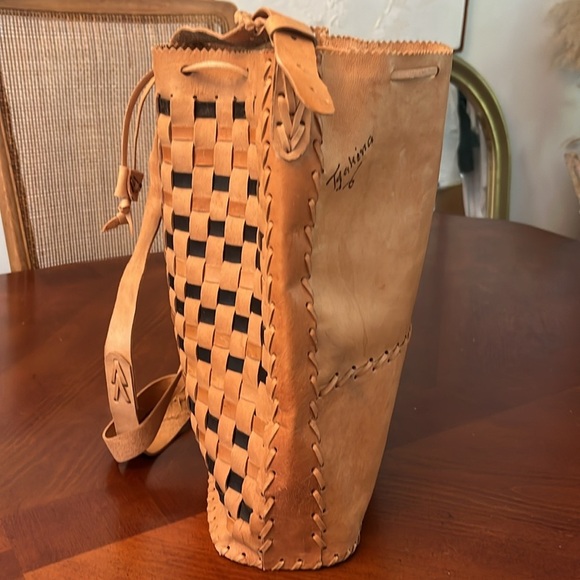 Mexican Handmade Woven Leather Bag - Picture 2 of 10